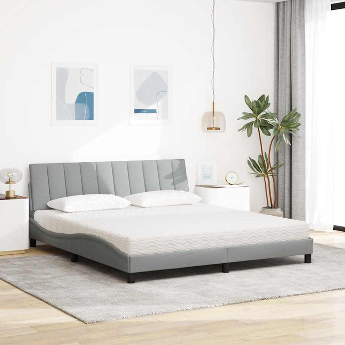 vidaXL Letto con Materasso Grigio Chiaro180x200 cm Tessuto