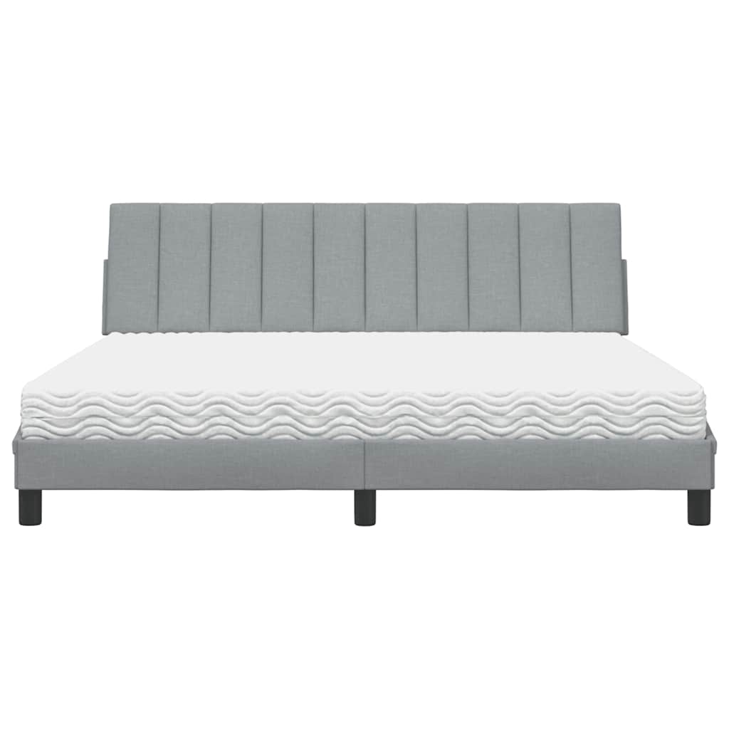 vidaXL Letto con Materasso Grigio Chiaro180x200 cm Tessuto
