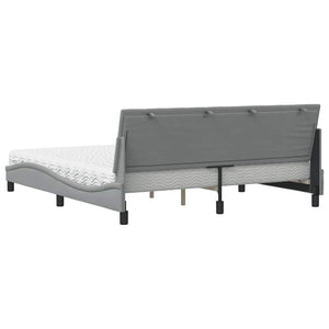 vidaXL Letto con Materasso Grigio Chiaro180x200 cm Tessuto