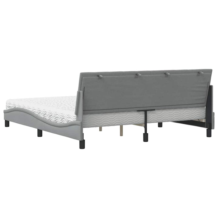 vidaXL Letto con Materasso Grigio Chiaro180x200 cm Tessuto