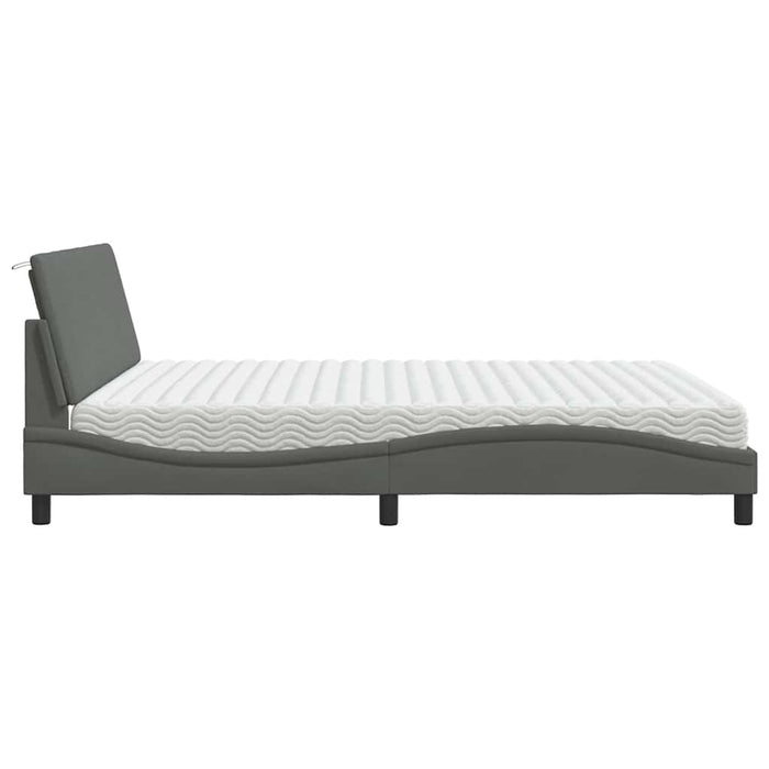 vidaXL Letto con Materasso Grigio Scuro 180x200 cm Tessuto