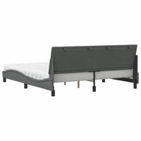 vidaXL Letto con Materasso Grigio Scuro 180x200 cm Tessuto