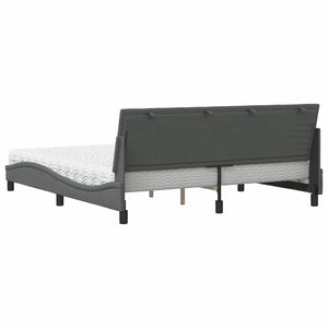 vidaXL Letto con Materasso Grigio Scuro 180x200 cm Tessuto