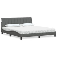 vidaXL Letto con Materasso Grigio Scuro 180x200 cm Tessuto