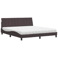 vidaXL Letto con Materasso Marrone Scuro 180x200cm Tessuto