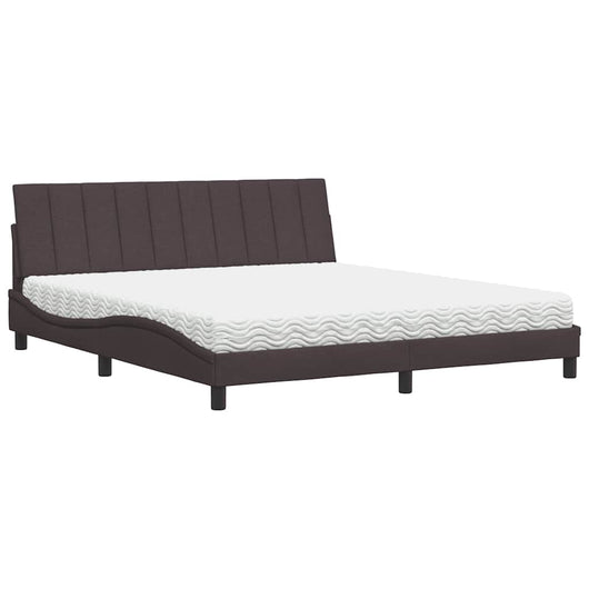 vidaXL Letto con Materasso Marrone Scuro 180x200cm Tessuto
