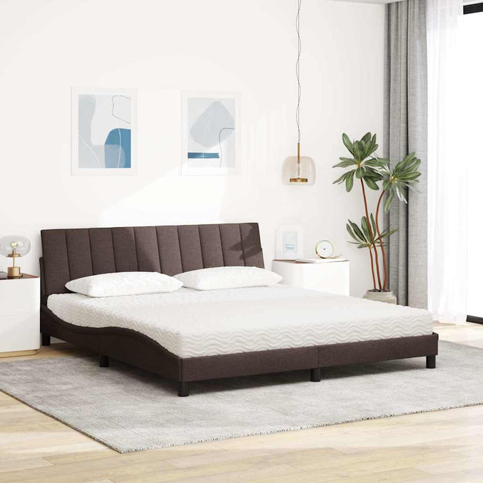 vidaXL Letto con Materasso Marrone Scuro 180x200cm Tessuto