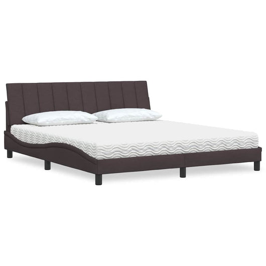 vidaXL Letto con Materasso Marrone Scuro 180x200cm Tessuto