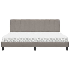 vidaXL Letto con Materasso Tortora 180x200 cm in Tessuto