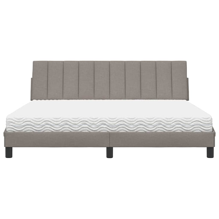 vidaXL Letto con Materasso Tortora 180x200 cm in Tessuto