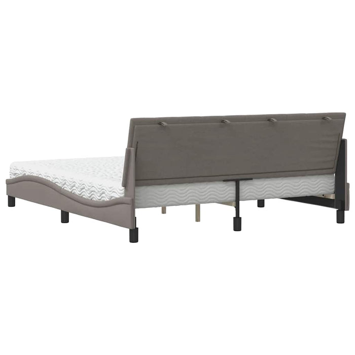 vidaXL Letto con Materasso Tortora 180x200 cm in Tessuto