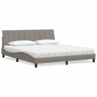 vidaXL Letto con Materasso Tortora 180x200 cm in Tessuto