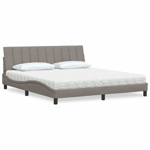 vidaXL Letto con Materasso Tortora 180x200 cm in Tessuto