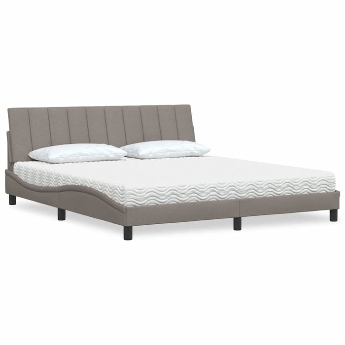vidaXL Letto con Materasso Tortora 180x200 cm in Tessuto
