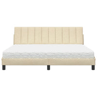 vidaXL Letto con Materasso Crema 180x200 cm in Tessuto