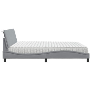 Letto con Materasso Grigio Chiaro 200x200 cm in Tessuto 3310552