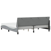 Letto con Materasso Grigio Chiaro 200x200 cm in Tessuto 3310552