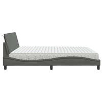 vidaXL Letto con Materasso Grigio Scuro 200x200 cm in Tessuto