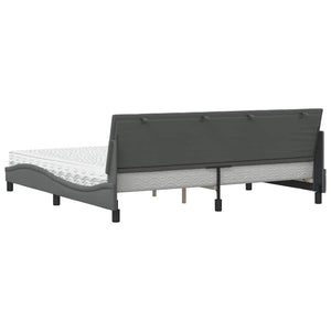 vidaXL Letto con Materasso Grigio Scuro 200x200 cm in Tessuto