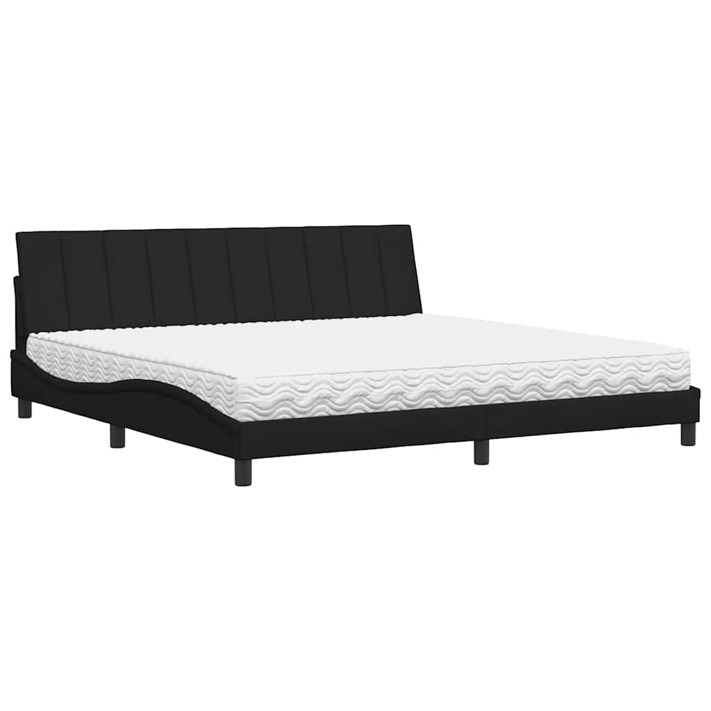 vidaXL Letto con Materasso Nero 200x200 cm in Tessuto