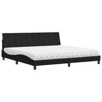 vidaXL Letto con Materasso Nero 200x200 cm in Tessuto