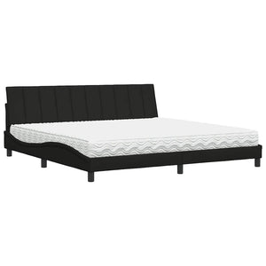 vidaXL Letto con Materasso Nero 200x200 cm in Tessuto