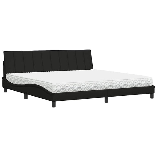 vidaXL Letto con Materasso Nero 200x200 cm in Tessuto