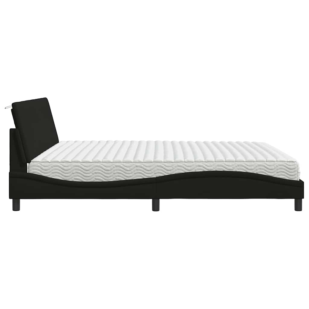 vidaXL Letto con Materasso Nero 200x200 cm in Tessuto