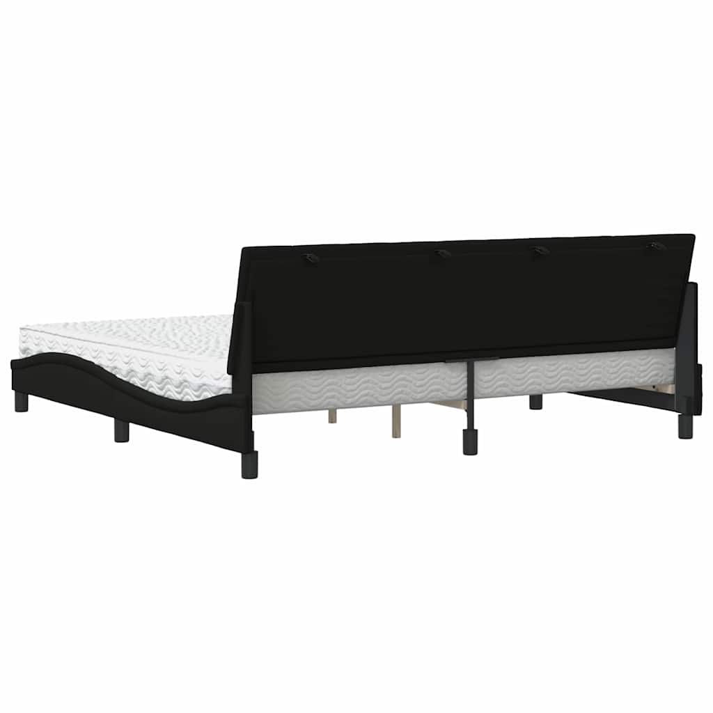 vidaXL Letto con Materasso Nero 200x200 cm in Tessuto