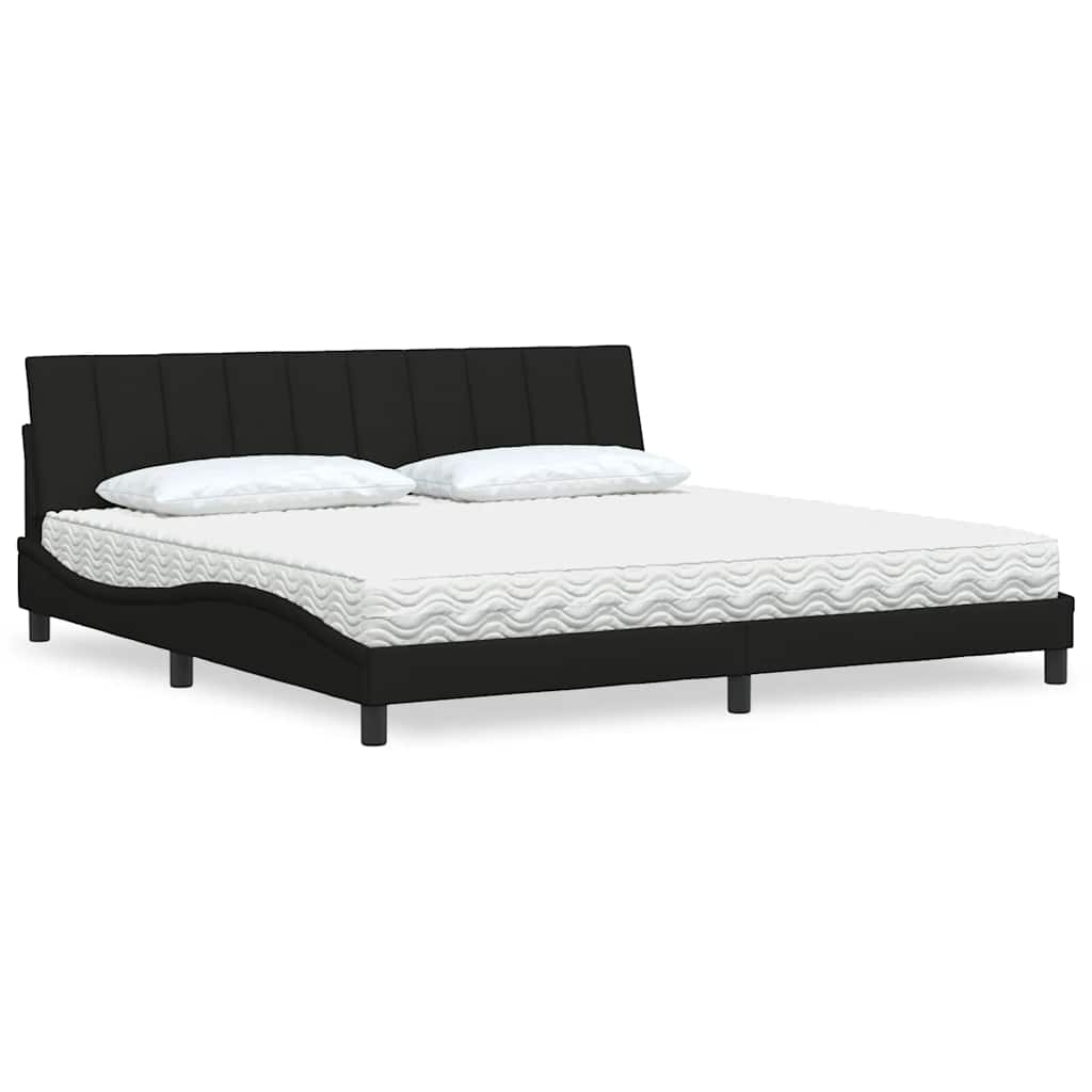 vidaXL Letto con Materasso Nero 200x200 cm in Tessuto