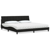 vidaXL Letto con Materasso Nero 200x200 cm in Tessuto