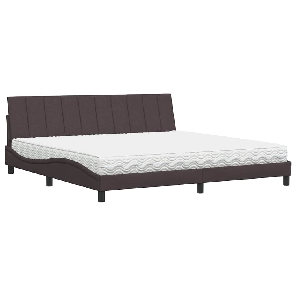 vidaXL Letto con Materasso Marrone Scuro 200x200 cm in Tessuto