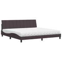 vidaXL Letto con Materasso Marrone Scuro 200x200 cm in Tessuto