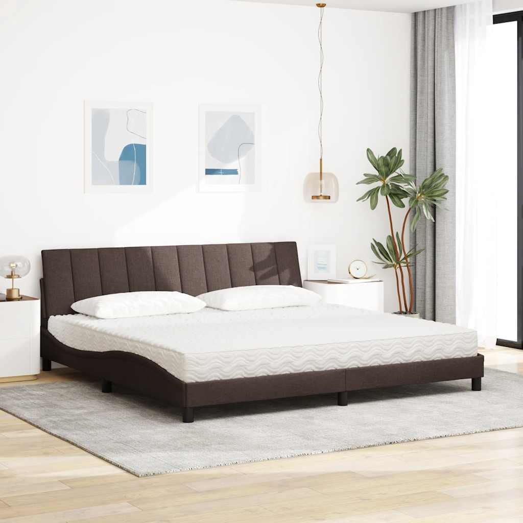 vidaXL Letto con Materasso Marrone Scuro 200x200 cm in Tessuto