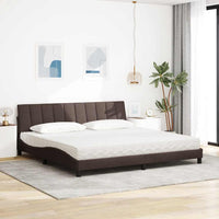 vidaXL Letto con Materasso Marrone Scuro 200x200 cm in Tessuto