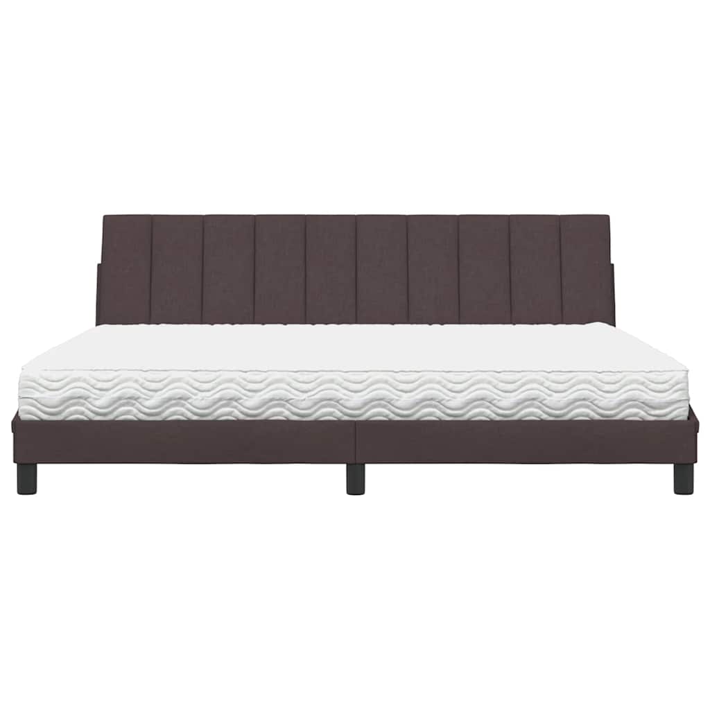 vidaXL Letto con Materasso Marrone Scuro 200x200 cm in Tessuto