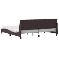 Letto con Materasso Hanko Marrone Scuro 200x200 cm in Tessuto 3310555