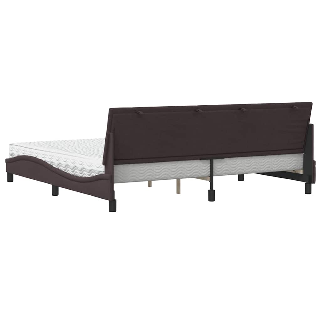 vidaXL Letto con Materasso Marrone Scuro 200x200 cm in Tessuto