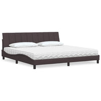 vidaXL Letto con Materasso Marrone Scuro 200x200 cm in Tessuto