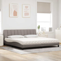 vidaXL Letto con Materasso Tortora 200x200 cm in Tessuto