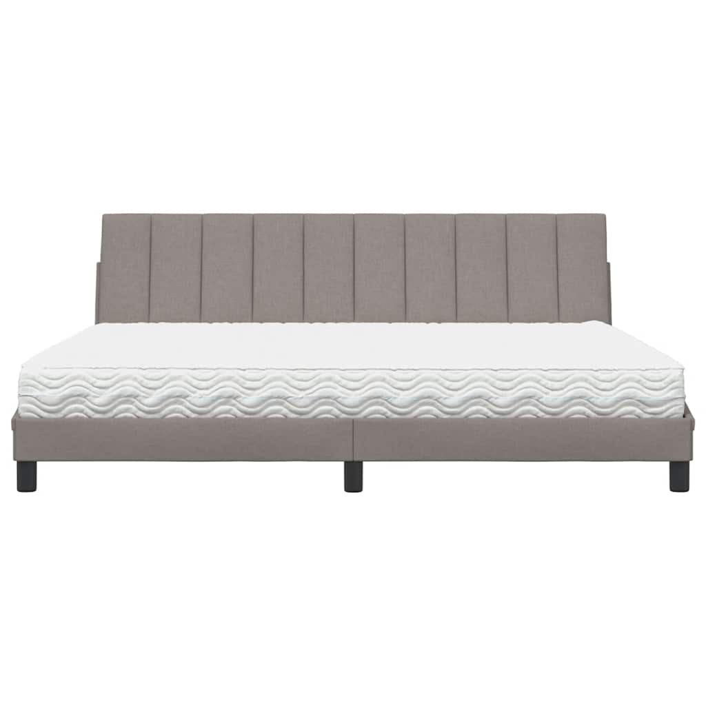 vidaXL Letto con Materasso Tortora 200x200 cm in Tessuto