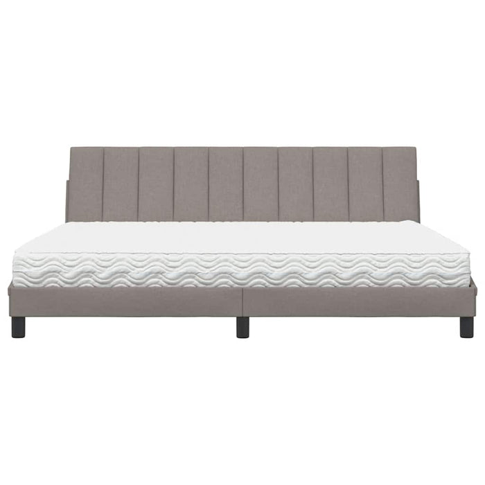 vidaXL Letto con Materasso Tortora 200x200 cm in Tessuto