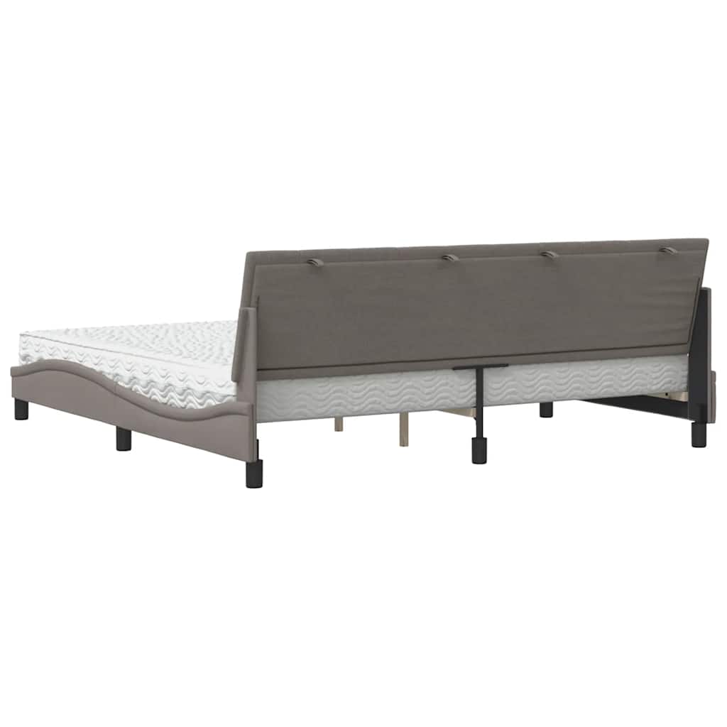 vidaXL Letto con Materasso Tortora 200x200 cm in Tessuto