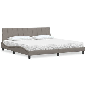 vidaXL Letto con Materasso Tortora 200x200 cm in Tessuto