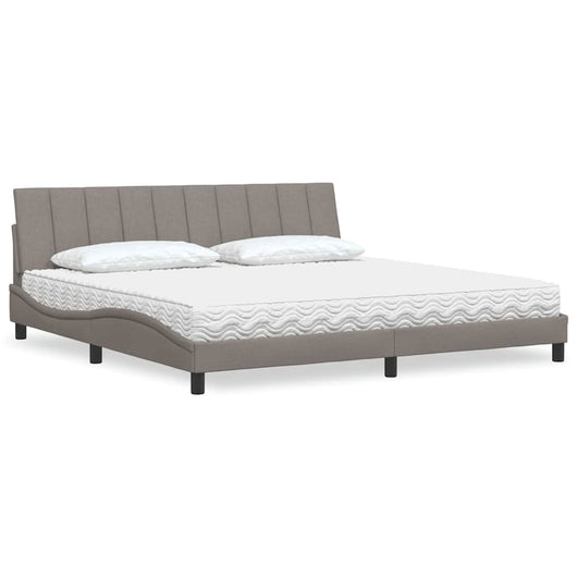 vidaXL Letto con Materasso Tortora 200x200 cm in Tessuto