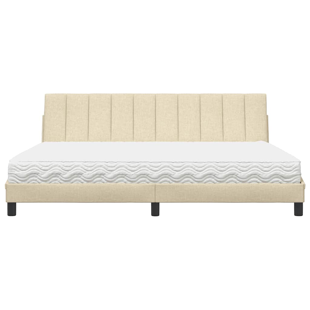 vidaXL Letto con Materasso Crema 200x200 cm in Tessuto