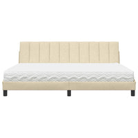 vidaXL Letto con Materasso Crema 200x200 cm in Tessuto