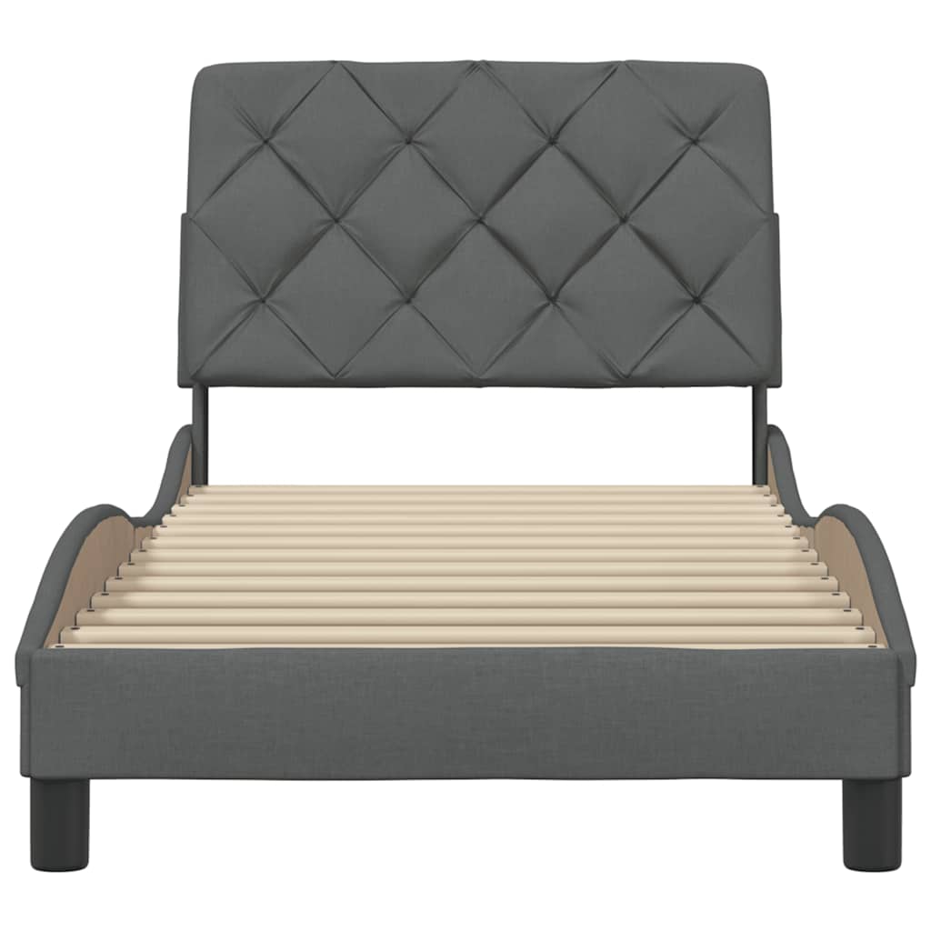 vidaXL Giroletto senza Materasso Grigio Scuro 80x200 cm Tessuto