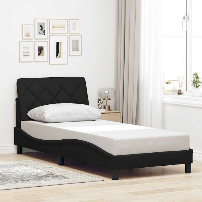 Giroletto senza Materasso-Struttura Letto Nero 90x190 cm in Tessuto 836864