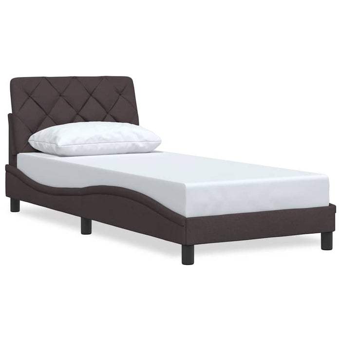 Giroletto senza Materasso-Struttura Letto Marrone Scuro 90x190 cm Tessuto